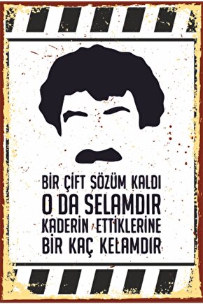 Ibrahim Tatlıses Bir Çift Sözüm Kaldı Retro Ahşap Poster