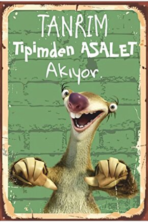 Tanrım Tipimden Asalet Akıyor Komik Retro Ahşap Poster