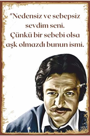 Oğuz Atay Retro Ahşap Poster