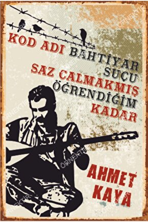 Ahmet Kaya Kod Adı Bahtiyar Retro Ahşap Poster