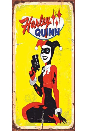 Harley Quinn (10 Cm X 20 Cm) Mini Retro Ahşap Poster