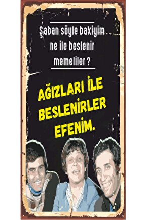 Hababam Sınıfı Şaban Yeşilçam(10 Cm X 20 Cm) Mini Retro Ahşap Poster