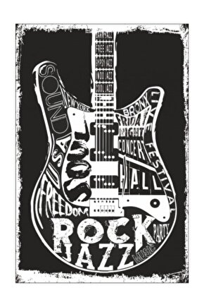 Gitar Retro Vintage Ahşap Poster