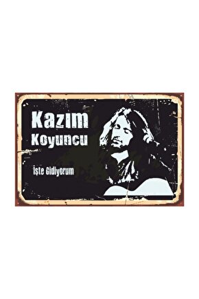 Kazım Koyuncu Retro Vintage Ahşap Poster