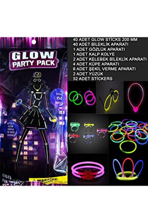 Samur Parti Parti Aksesuar & Kostüm Glow Parti Seti 152 Parçalık Lüks Glow Stick Kostüm Seti