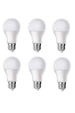 10w Led Ampul 6lı Paket E27 Duy Gün Işığı (SARI) Led Ampul