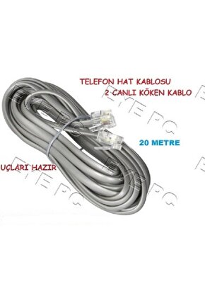 20 Metre 2 Yollu Hatli Modem Adsl Kablosu