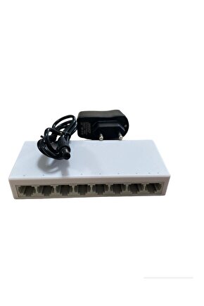 8 Lİ PORT İNTERNET ÇOKLAYICI KABLOLU MODEM PC TV POS CİHAZI ÇOKLAYICI 1 GİRİŞ 7 ÇIKIŞ ADAPTÖRLÜ CAT6