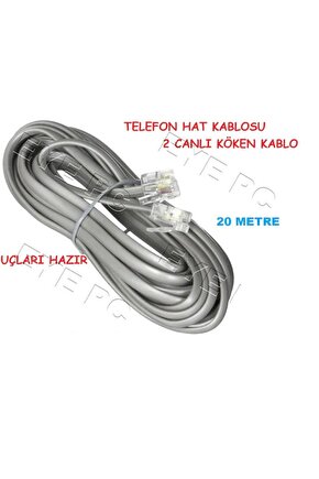 20 Metre 2 Canli Hat Köken Telefon Kablosu Bina Girişi Modem Arası