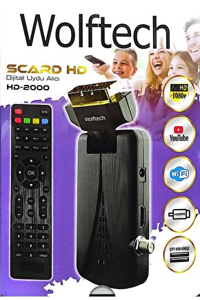 Wolftech Scart  Hd Uydu Cihazı Tkgs Kendinden Güncelleme 1080p Full Hd Youtube Wifi