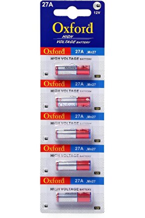 Oxford 27a 12v Alkalin Pil 5 Adet Oto Ve Kapı Kumanda Pili