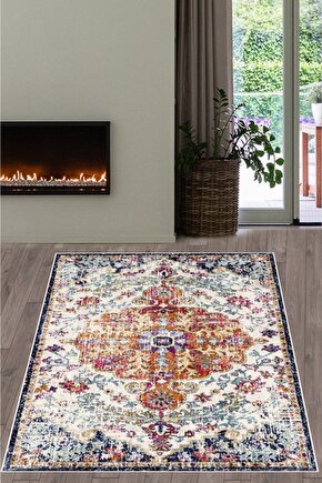 Dijital Baskı Yıkanabilir Kaymaz Taban Renkli Kilim Desen Salon Ve Yolluk Halı