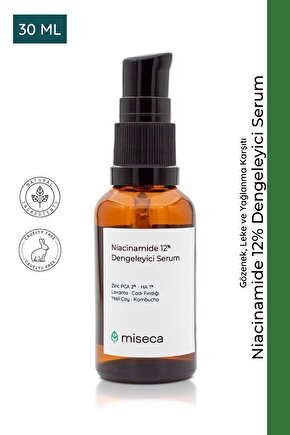 Niacinamide 12% Dengeleyici Serum 30 ml %2 Çinko Yağlanma Ve Gözenek Karşıtı