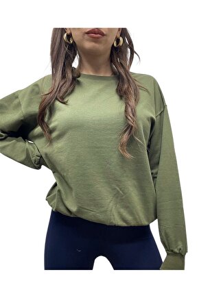 2 İplik Yarım Oversize Crop Sweat