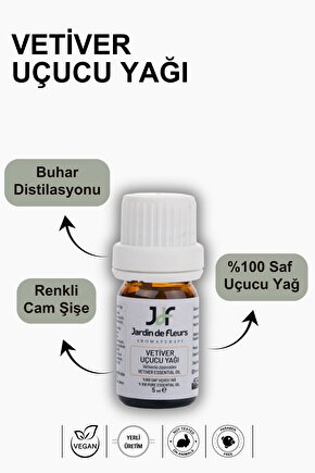 Vetiver (Kabe Samanı) Uçucu Yağı 5 ml - %100 Saf Aromaterapi Yağı