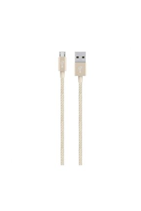 Premium Micro Usb Şarj ve Senk Kablosu Altın