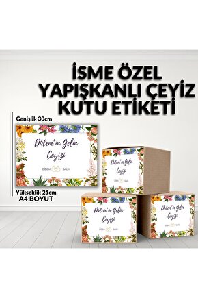 İsime Özel Çeyiz Etiketi Kendinden Yapışkanlı A4 Ebat (29 X 21 CM) - 10lu Paket