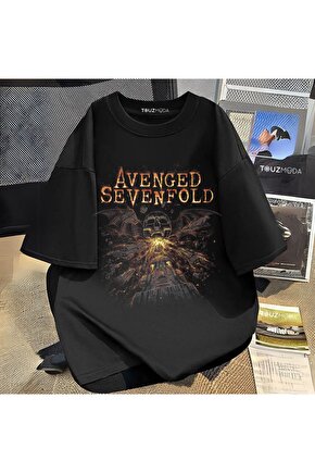Rock Serisi Avenged Sevenfold Baskılı Unisex Oversize  T-Shirt