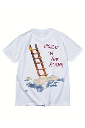 Highest in The Room On Arka Baskılı Unisex Oversize  T-Shirt