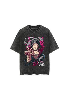 Anime Naruto itachi Uchiha Baskılı Unisex Oversize  T-Shirt