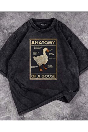 Grandükkan Duck Anatomy Unisex Eskitme T-shirt