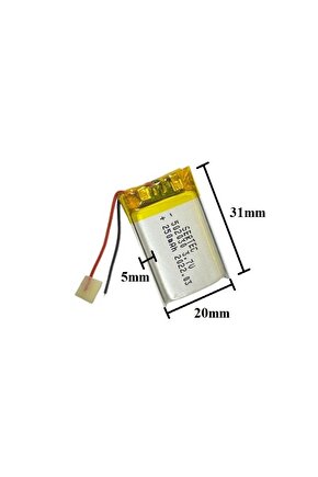 502030 3.7v 250 Mah Lityum Polimer Pil 1.5a (drone Için Uygun Değildir)