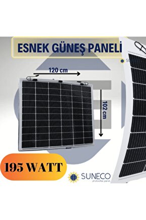 195 Watt Yarı Esnek Güneş Paneli Half Cut Monokristal Solar Güneş Paneli 12volt Karavan 205w