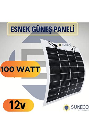 100 Watt Yarı Esnek Güneş Paneli Half Cut Monokristal Solar Güneş Paneli 12volt Karavan