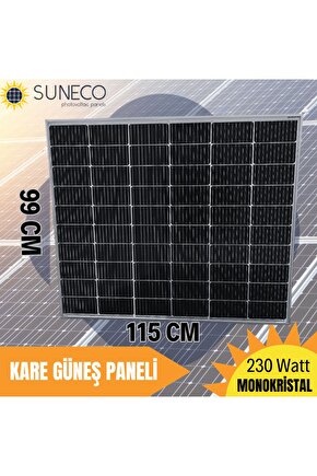 230w Watt Half-cut Monokristal Solar Kare Güneş Paneli A Sınıf Karavan 205 W