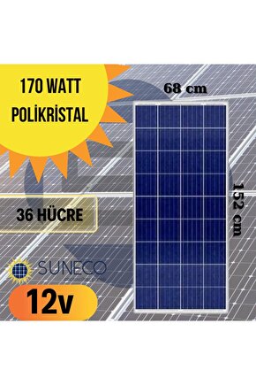 170w Watt Polikristal Güneş Paneli A Sınıf