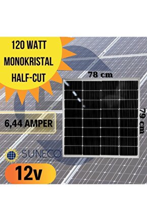 120w Half-cut Watt Monokristal Solar Güneş Paneli A Sınıf 12volt Kamp 100