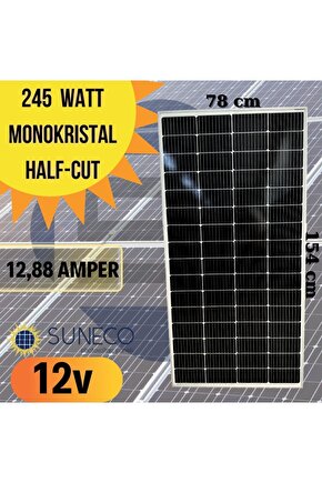 245w Watt Monokristal Solar Güneş Paneli A Sınıf 12volt Karavan 205w 230 W 275 W 280 W 285 W