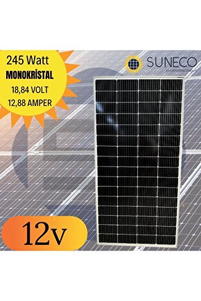 245w B Kalite Watt Monokristal Solar Güneş Paneli 12volt Karavan 205w 230 W 275 W 280 W