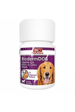 Bio Pet Active Biodermdog Köpek Için Çinko Çiğneme Tableti 75 Adet