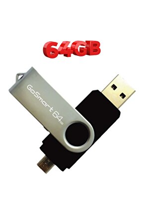 Usb Bellek Gosmart Flash Disk 64 Gb Siyah Çift Girişli