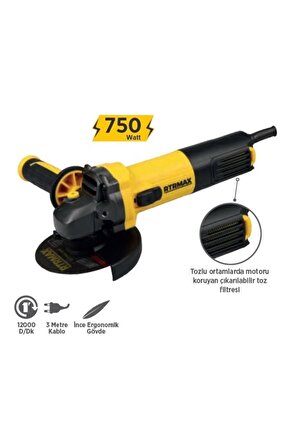 Avuç Taşlama 115mm 750w 12000 Dd (rtm102)