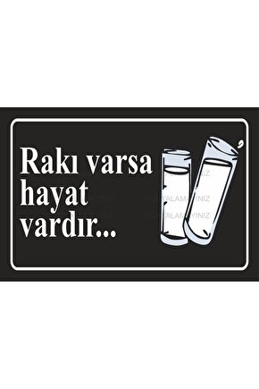 Rakı Sofrası İçki Masası Sözleri  Alkol Dekorasyon Tablo Retro Ahşap Poster