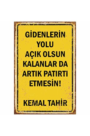 gidenlerin yolu açık olsun kemal tahir edebiyat sözleri tablo retro ahşap poster