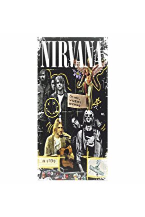 kurt cobain nirvana müzik ev dekorasyon tablo mini retro ahşap poster