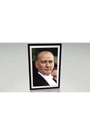 ulu önder Mustafa Kemal Atatürk çerçeve görünümlü tablo retro ahşap poster