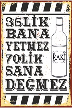 35lik Bana Yetmez Duvar Yazıları Retro Ahşap Poster