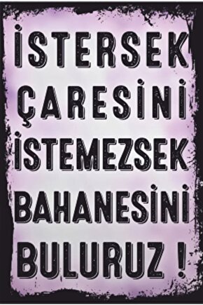 Istersek Çaresini Komik Sözler Duvar Yazıları Retro Ahşap Poster