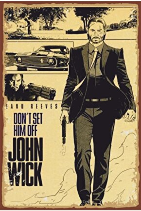 John Wick Retro Ahşap Poster