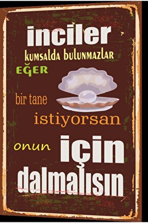 Motivasyon Duvar Yazıları Retro Ahşap Poster