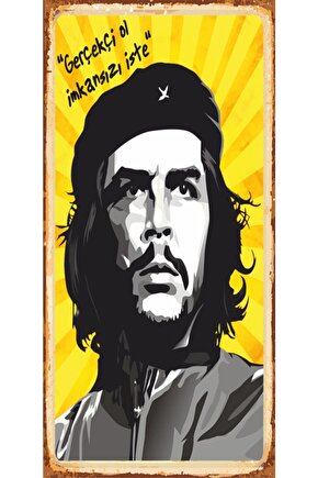 Ernesto Che Guevara Mini Retro Ahşap Poster