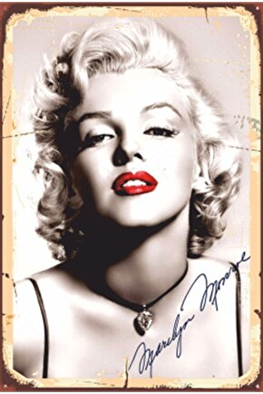 Marilyn Monroe Imzalı Mini Retro Ahşap Poster