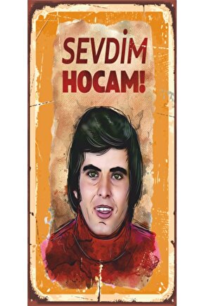 Tarık Akan Yeşilçam Sevdik Hocam Mini Retro Ahşap Poster