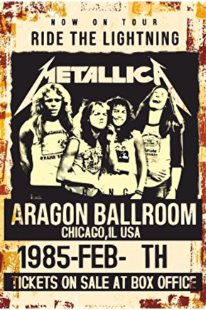 Metallica 1985 Konser Afişi Retro Ahşap Poster