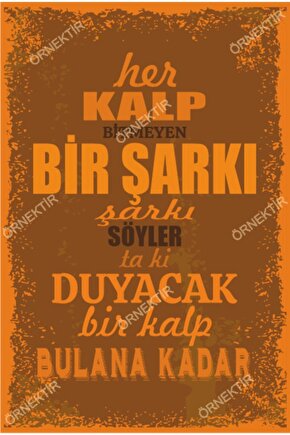 Her Kalp Bitmeyen Bir Şarkı Söyler Ta Ki Duyacak Bir Kalp Bulana Kadar Duvar Yazıları Ahşap Poster