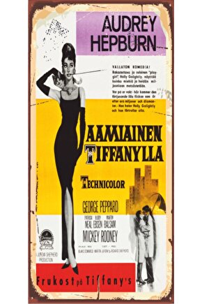 Audrey Hepburn Sinema (10 Cm X 20 Cm) Mini Retro Ahşap Poster